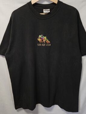 Cabo San Lucas Black Graphic Tee Stitched Front sz XL